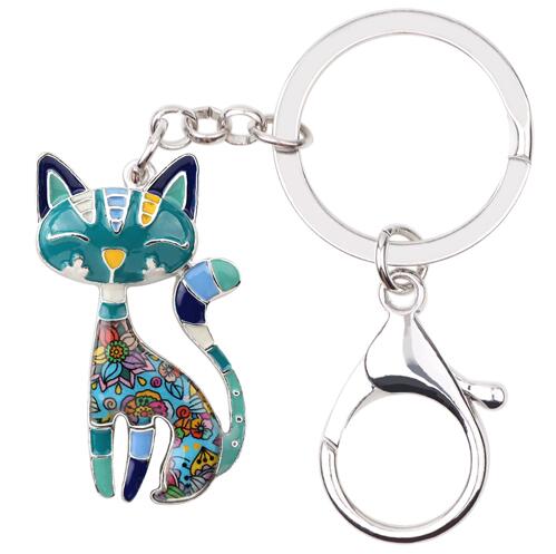 Metal Enamel Cute Cat Key Chain