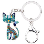 Metal Enamel Cute Cat Key Chain