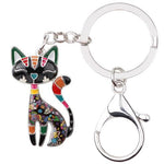 Metal Enamel Cute Cat Key Chain
