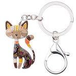 Metal Enamel Cute Cat Key Chain