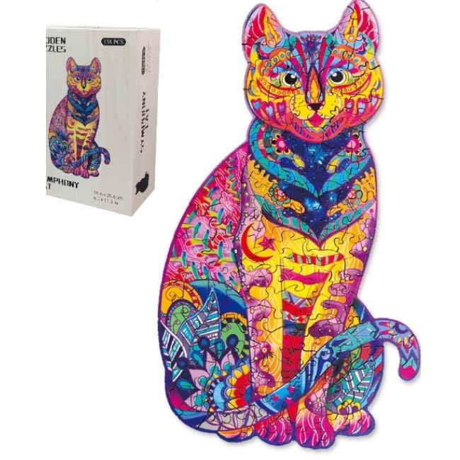 Wooden Cat Jigsaw Puzzle