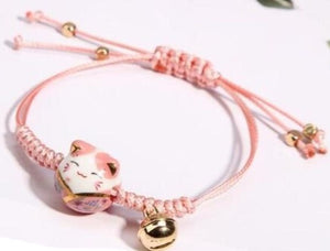 Ceramic Jewelry Making Bracelet, Handmade Ceramic Cat Beads